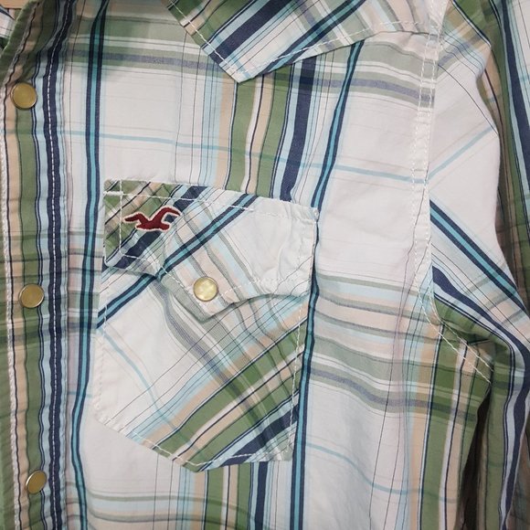 Hollister Long Sleeve Snap Down Shirt Size Small - Picture 2 of 6